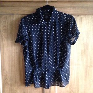 The Limited Polka dot sheer blouse M