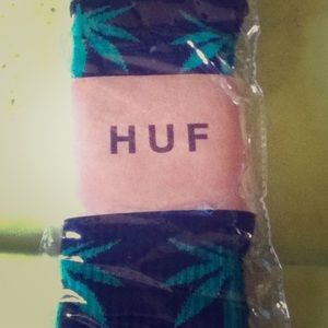 1 Pair Black/Green HUF Plantlife socks NEW