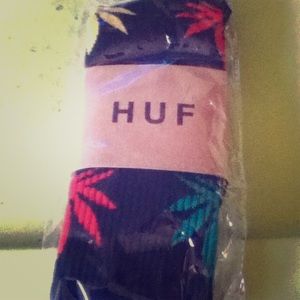 1 Pair of New HUF Plantlife Socks Rasta Colors