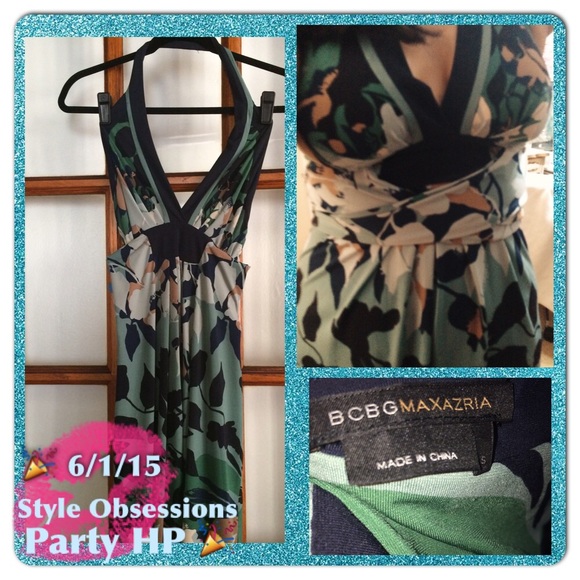 🏈 🎉 HP BCBG Floral Halter Dress EUC Size Small