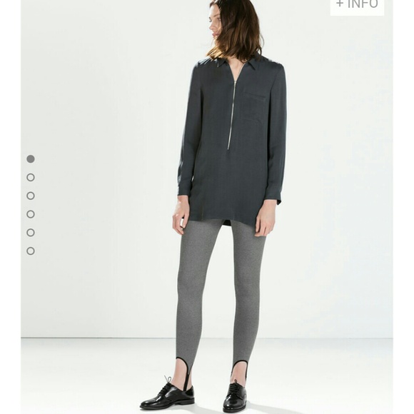 ZARA Ribbed Stirrup Pants - Picture 2 of 4