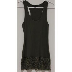 Express Forest Green Lace Tank