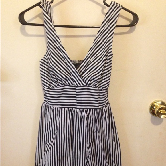 Black and white striped dress