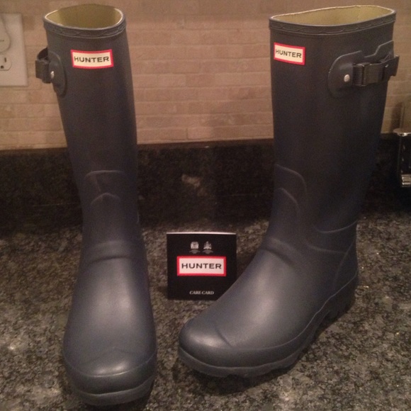 Navy blue hunter boots