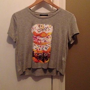 Grey donut crop top