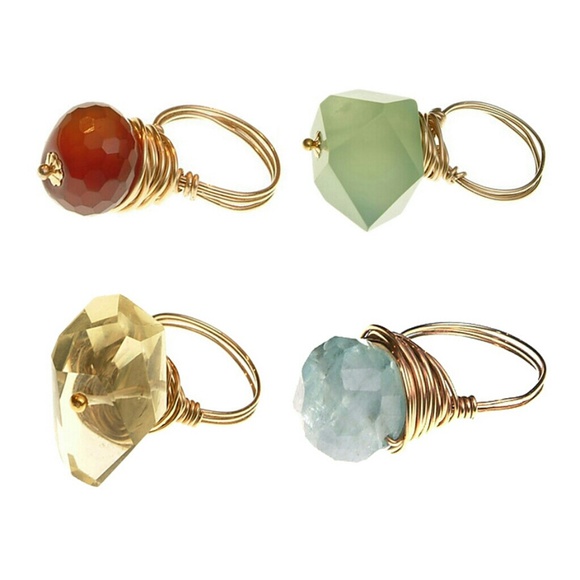 Icy Blue Aquamarine Ring Statement Birthstone Ring - Picture 3 of 3