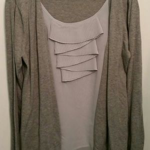 APT 9 grey knit top 60%cotton 40% rayon