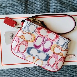 Coach Patterned Wristlet
