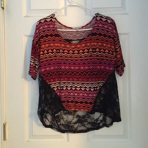 Aztec crop shirt