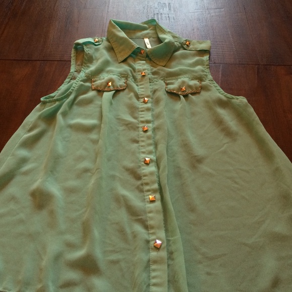 Turquoise Chiffon Sleeveless