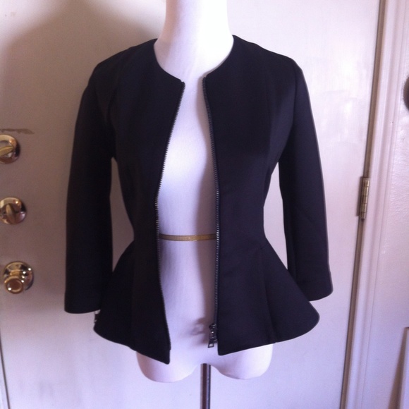 Forever 21 Black Peplum Jacket/Blazer
