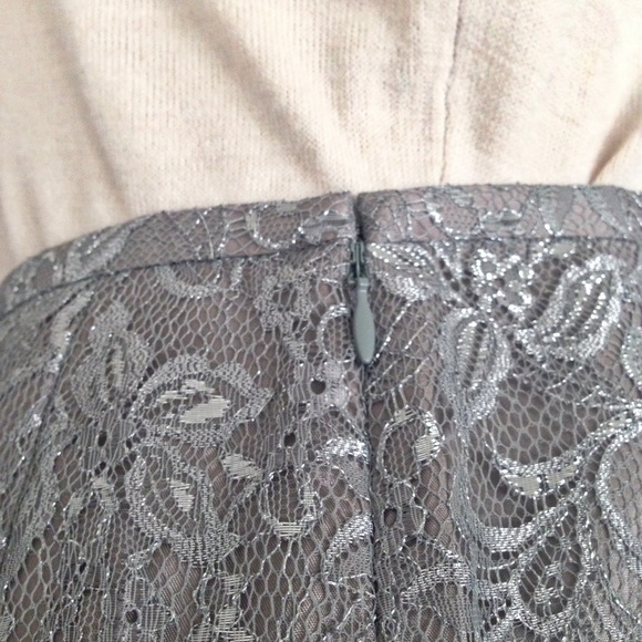 Grey Lace Ann Taylor Loft Skirt - Picture 3 of 5