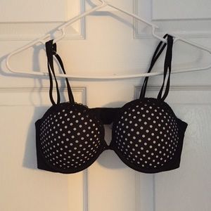Black polka dot bra
