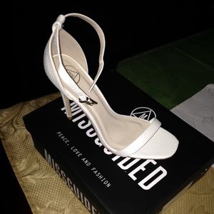 White snakeskin Misguided heels NEVER Worn