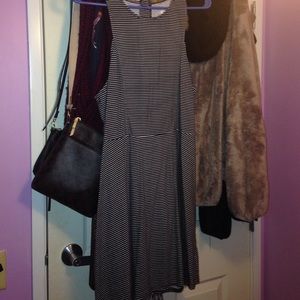 Black and white striped dress