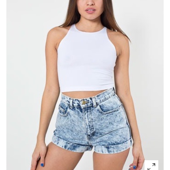 American Apparel Denim - American apparel high waisted acid wash shorts