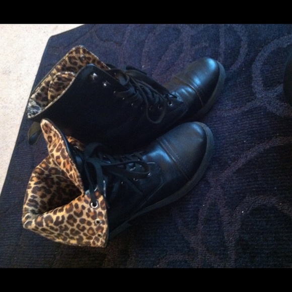 Black and Cheetah combat boots!