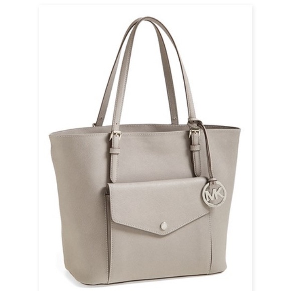 MICHAEL Michael Kors Handbags - MK Large Jet Set Travel Tote Pearl Grey NWT