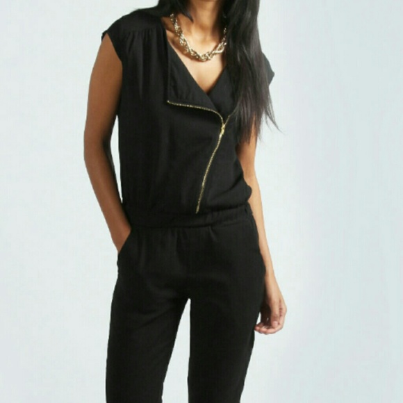 Jumpsuit with Asymmetrical Zipper NWT