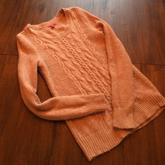 Tan Cross-knit Sweater