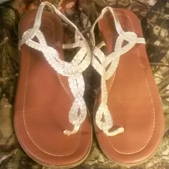 Gold strap sandals