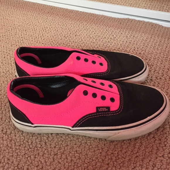 Vans neon pink and black