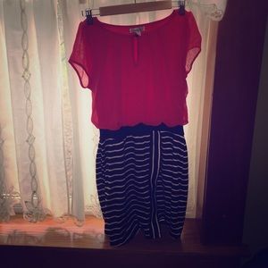 Cute Small one piece dress, red, white , and black