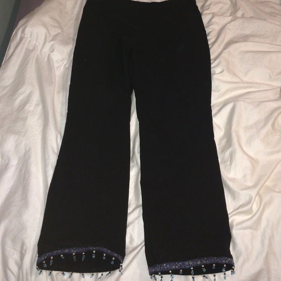 Hippie Pants with Blue Bead Trim