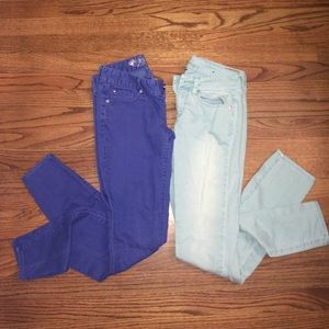 BUNDLE-2 Pairs Mint & Royal Blue Skinny Jean Sz 2!