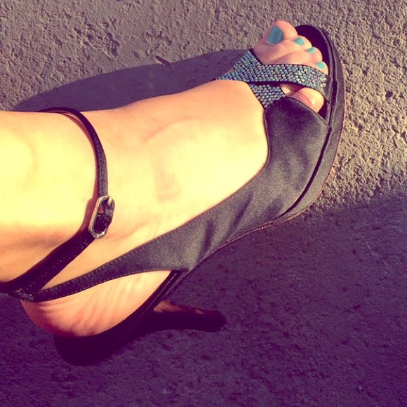 Sparkly black heels