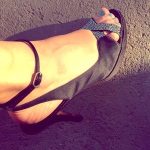 Sparkly black heels