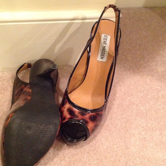 Hot Leopard Stilettos Steve Madden 7m hardly worn - Picture 2 of 4
