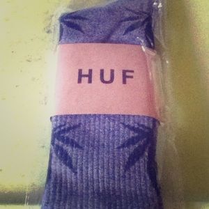 1 pair New HUF Plantlife Socks Grey/Black
