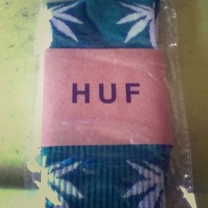 1 Pair HUF Plantlife Socks Green/White New