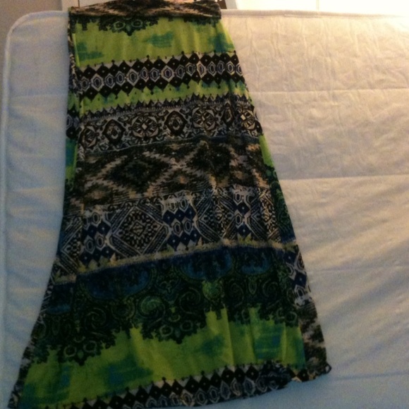 Colorful Tribal Print Maxi Skirt