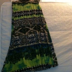 Colorful Tribal Print Maxi Skirt