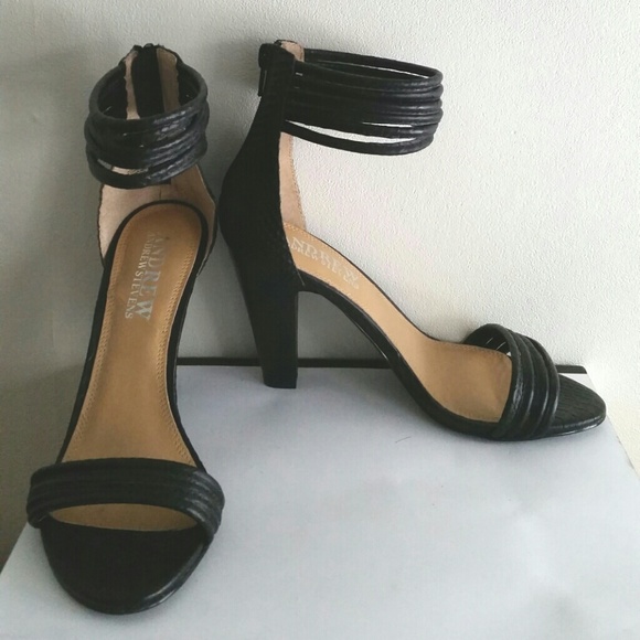 Andrew Stevens Shoes - HP | Leather Crocodile Textured Strappy Heels