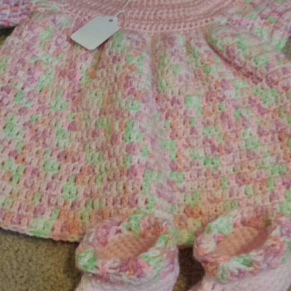 Newborn baby dress and booties