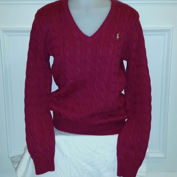 Ralph Lauren Sport NWT fucshia cable knit sweater
