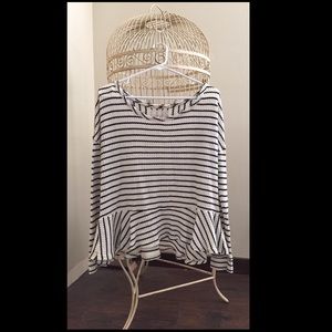 Free people black and white peplum knit!