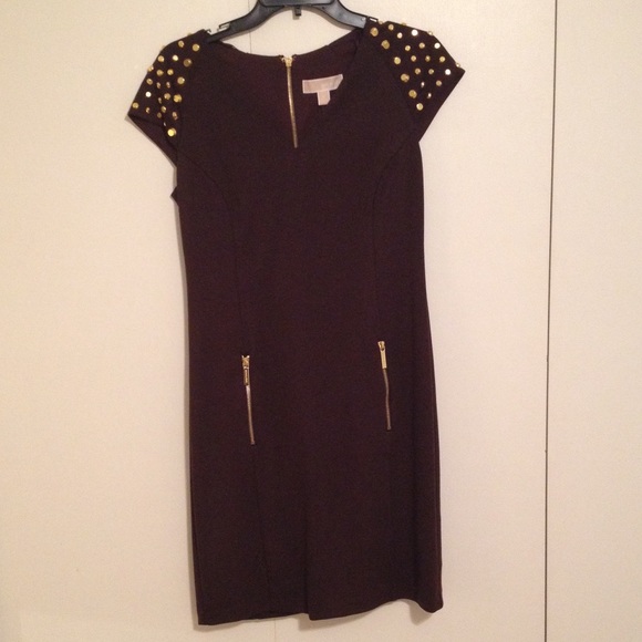 Michael Kors Dresses & Skirts - Michael Kors Chocolate Shoulder Stud Dress