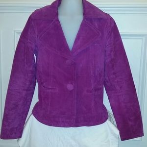 Chico's fucshia suede jacket/blazer size 0