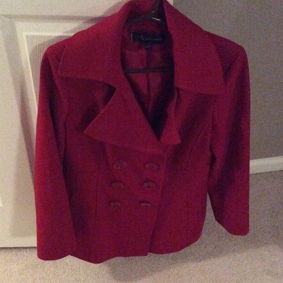 Red wool peacoat