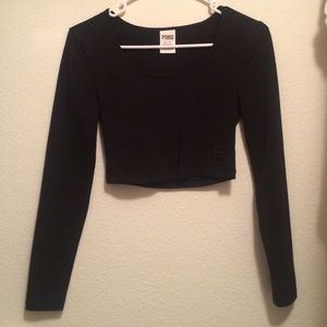 PINK Long Sleeve Crop Top