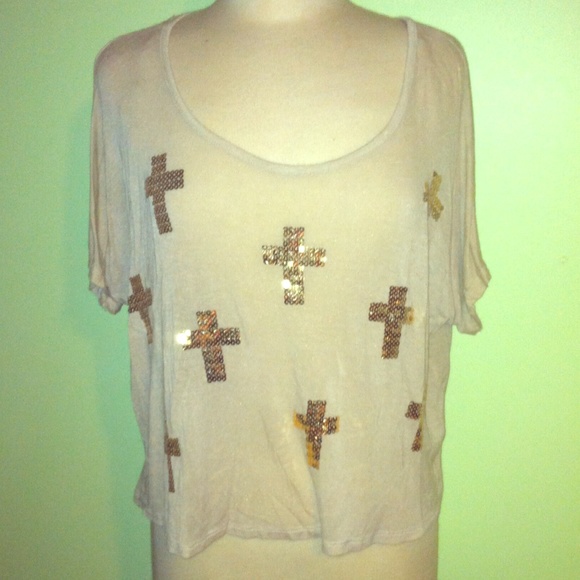 Sequined Cross Blouse NWOT