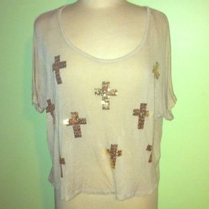Sequined Cross Blouse NWOT