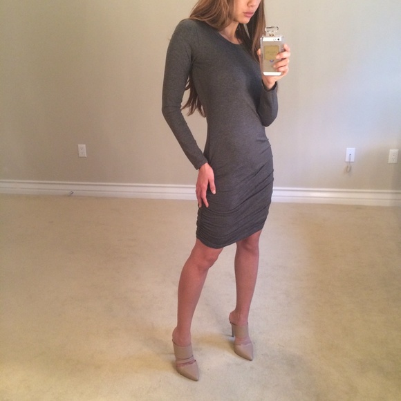 •SOLD• Dark Grey Midi Dress S - Picture 4 of 4
