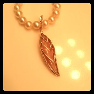 18k Rose Gold and Diamond pearl strand enhancer