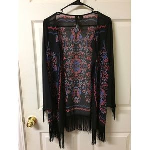Sheer Fringe Kimono
