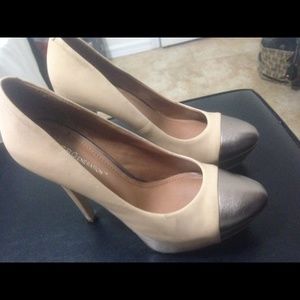 BCBG nude pumps